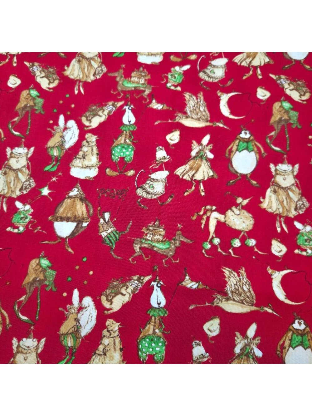 Christmas Pageant Tina Givens Cotton Fabric Whimsical Animals Out of Print 2 Yrd
